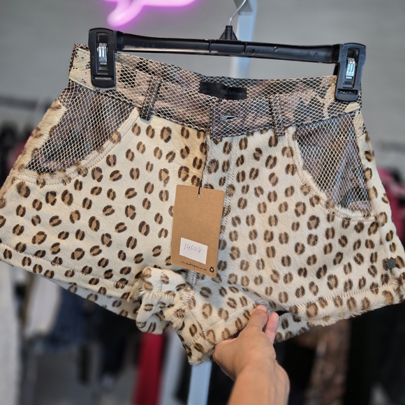 One Teaspoon Animal Print Mesh Shorts